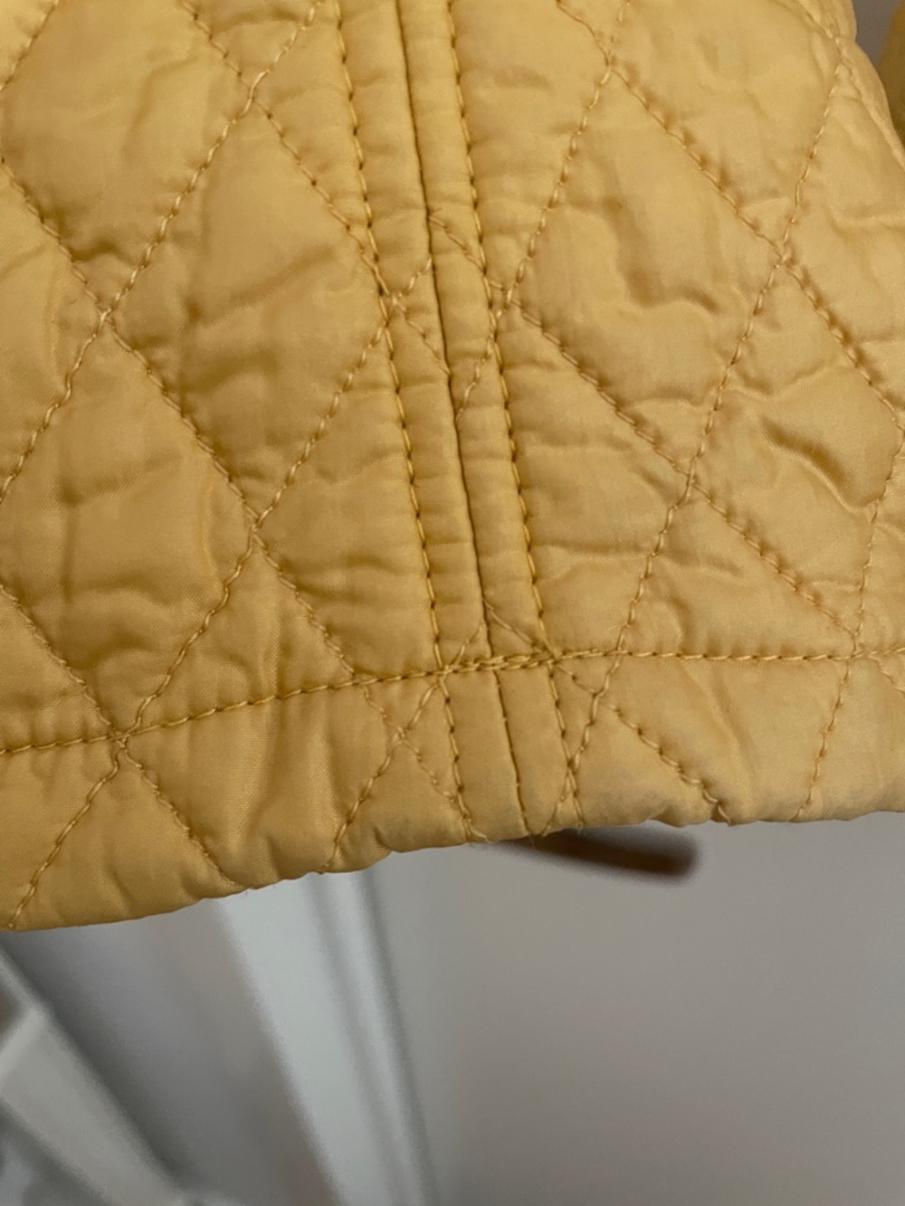 Barbour Quilted Mustard Yellow Jacket with Black Corduroy Collar - Picture 6 of 9